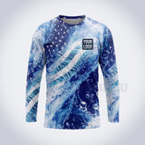 GPWP006 - Star Waves USA Patriot Water Collection - Custom Work Shirt, Premium Sublimation