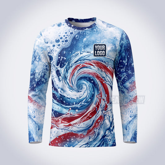 GPWP007 - Flag Whirl USA Patriot Water Collection - Custom Work Shirt, Premium Sublimation