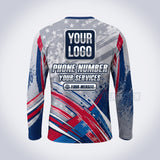 GPWP010 - Racing Stripes USA Patriot Water Collection - Custom Work Shirt, Premium Sublimation