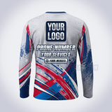 GPWP013 - Bold Stripes USA Patriot Water Collection - Custom Work Shirt, Premium Sublimation