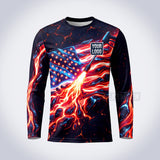 GPWP018 - Fire Flag USA Patriot Water Collection - Custom Work Shirt, Premium Sublimation
