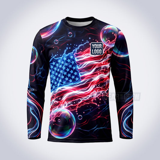 GPWP019 - Neon Glory USA Patriot Water Collection - Custom Work Shirt, Premium Sublimation