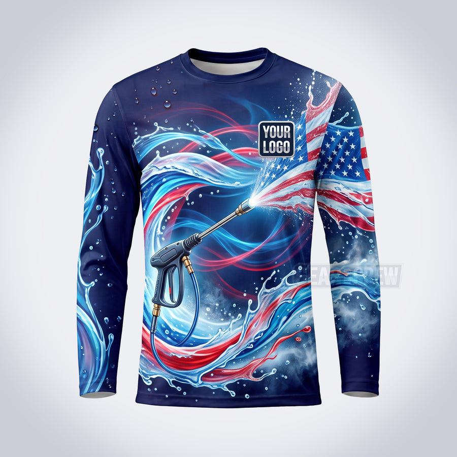 GPWP022 - Power Wash USA USA Patriot Water Collection - Custom Work Shirt, Premium Sublimation