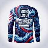 GPWP023 - Freedom Wave USA Patriot Water Collection - Custom Work Shirt, Premium Sublimation