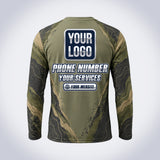 Trail Work handyman work shirt – back print with space for your logo and phone