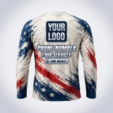 Flag Hammer handyman work shirt – back print with space for your logo and phone