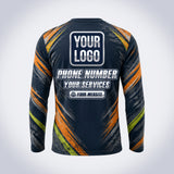 Sport Stripe handyman work shirt – back print with space for your logo and phone