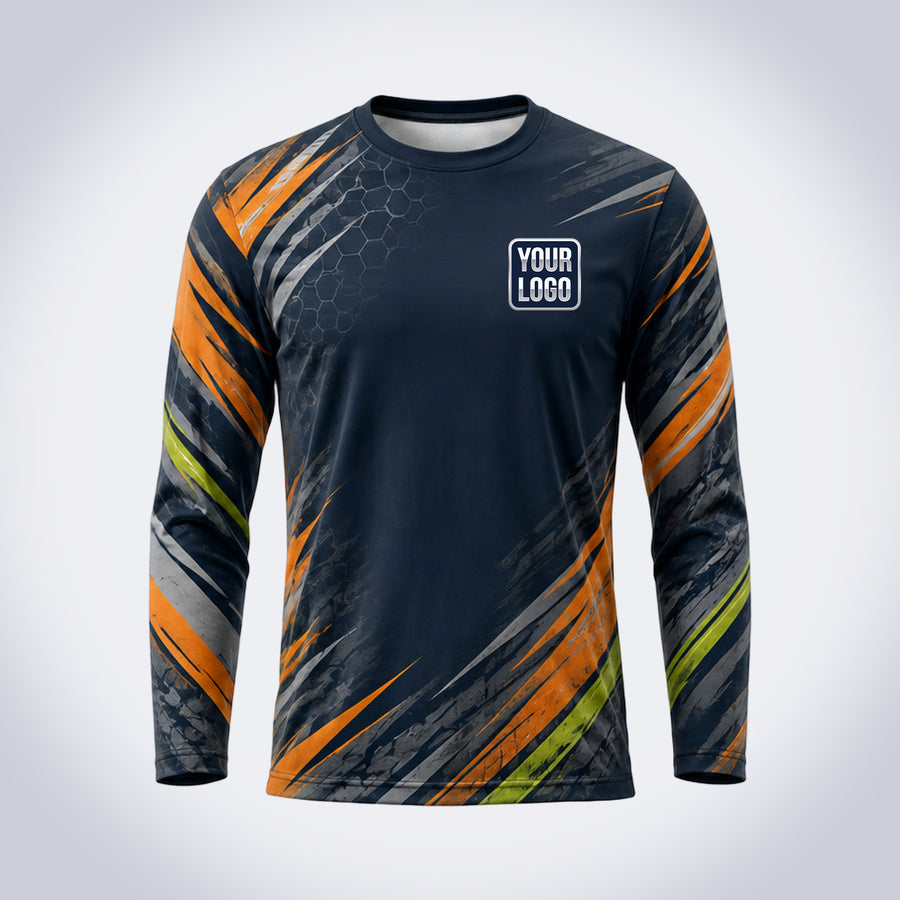 Sport Stripe handyman work shirt – front, full-body sublimation print