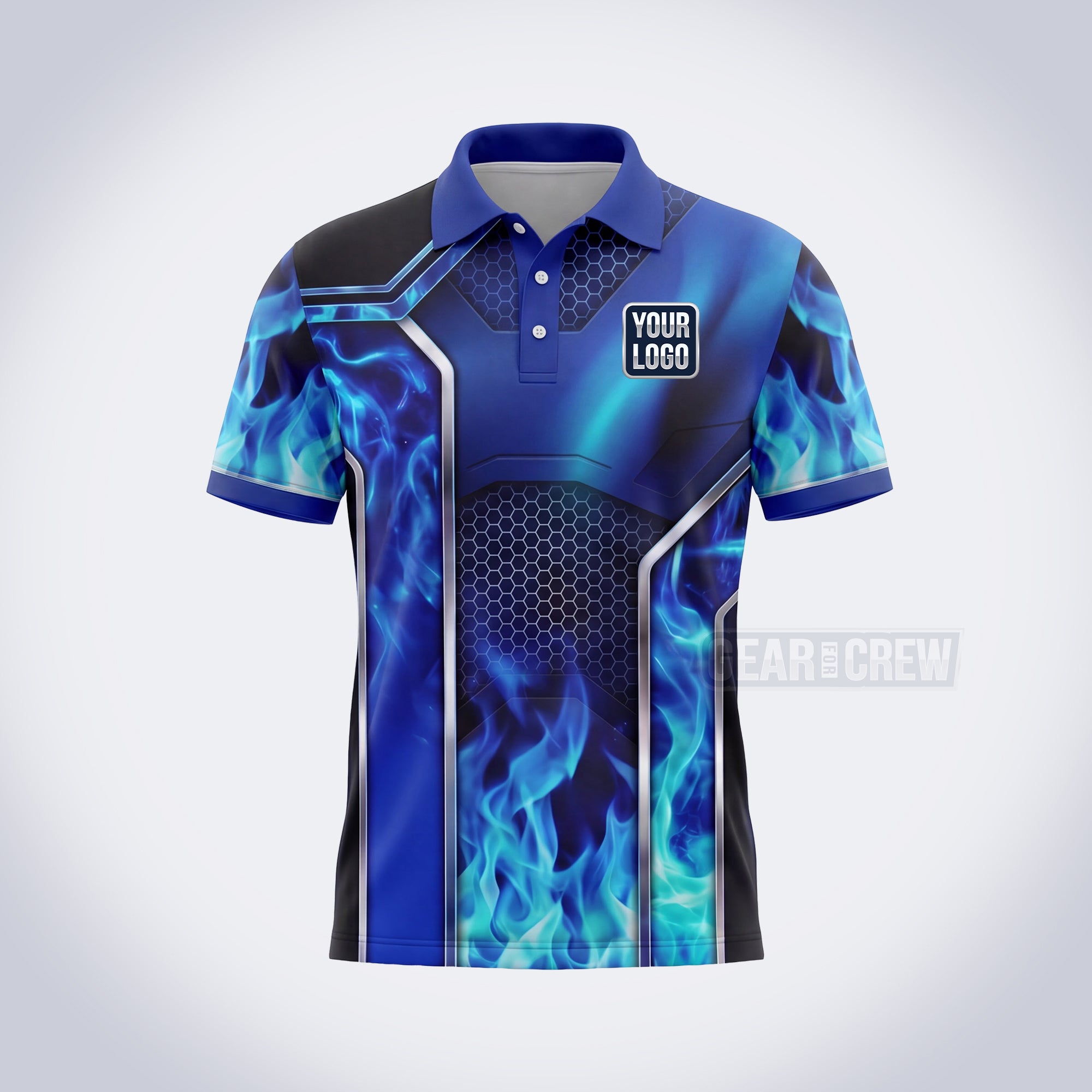 Cool Blue Blaze HVAC Work Shirt - Free Design – GearforCrew