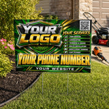 YLCS009 - Golden Turf Pro - Splash Yard Sign for Lawn Care | Custom Corrugated Sign with H-Stake