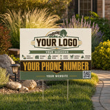 YLSC016 - Stone Bridge Cream - Classic Yard Sign for Landscaping | Custom Corrugated Sign with H-Stake