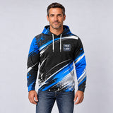 Brush Classic auto detailing work shirt – hoodie worn by a model, full-body sublimation print