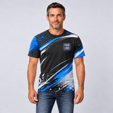 Brush Classic auto detailing work shirt – t-shirt worn by a model, full-body sublimation print
