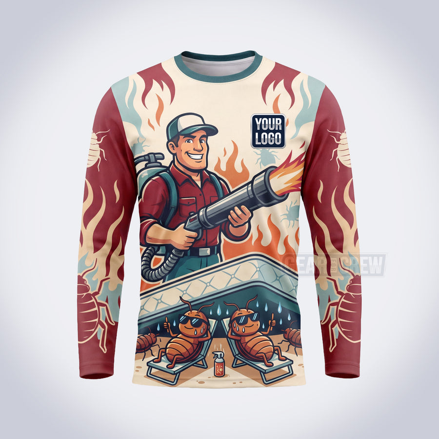 PCF002 - Flame Exterminator Funny Pest Collection - Custom Work Shirt for Pest Control & Extermination, Premium Sublimation