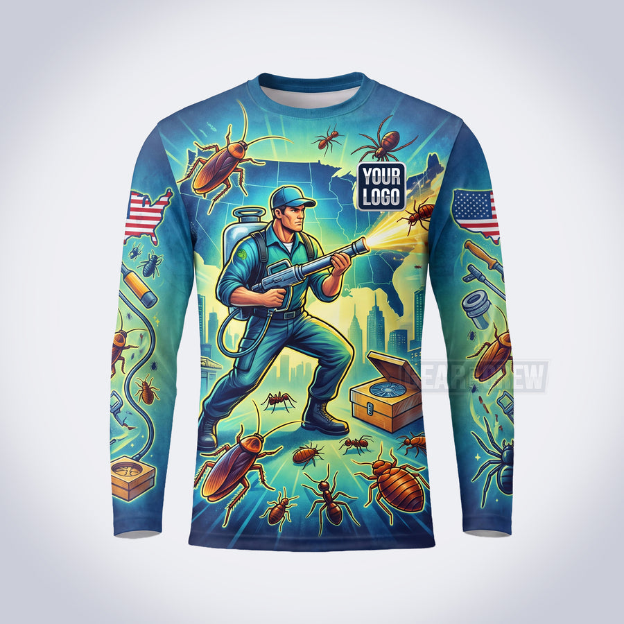 PCF005 - Bug Trooper Funny Pest Collection - Custom Work Shirt for Pest Control & Extermination, Premium Sublimation