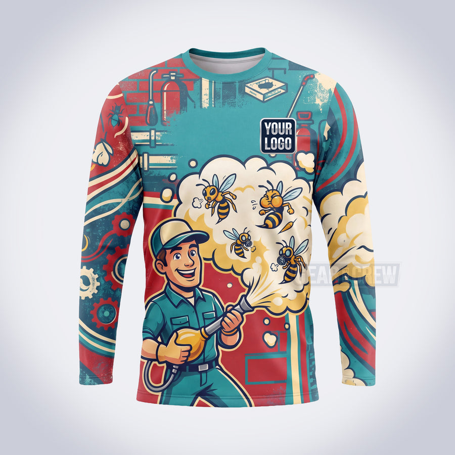 PCF007 - Bee Buster Funny Pest Collection - Custom Work Shirt for Pest Control & Extermination, Premium Sublimation