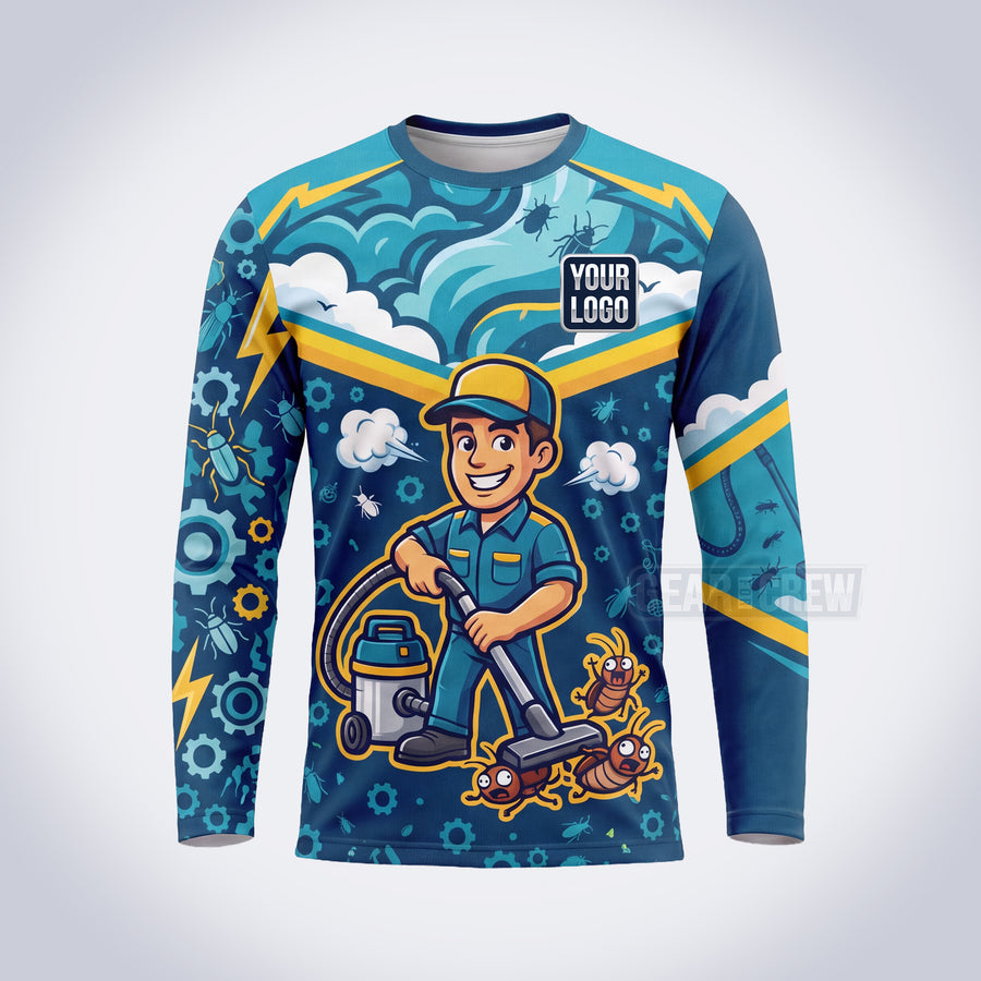 PCF009 - Bug Vacuum Funny Pest Collection - Custom Work Shirt for Pest Control & Extermination, Premium Sublimation