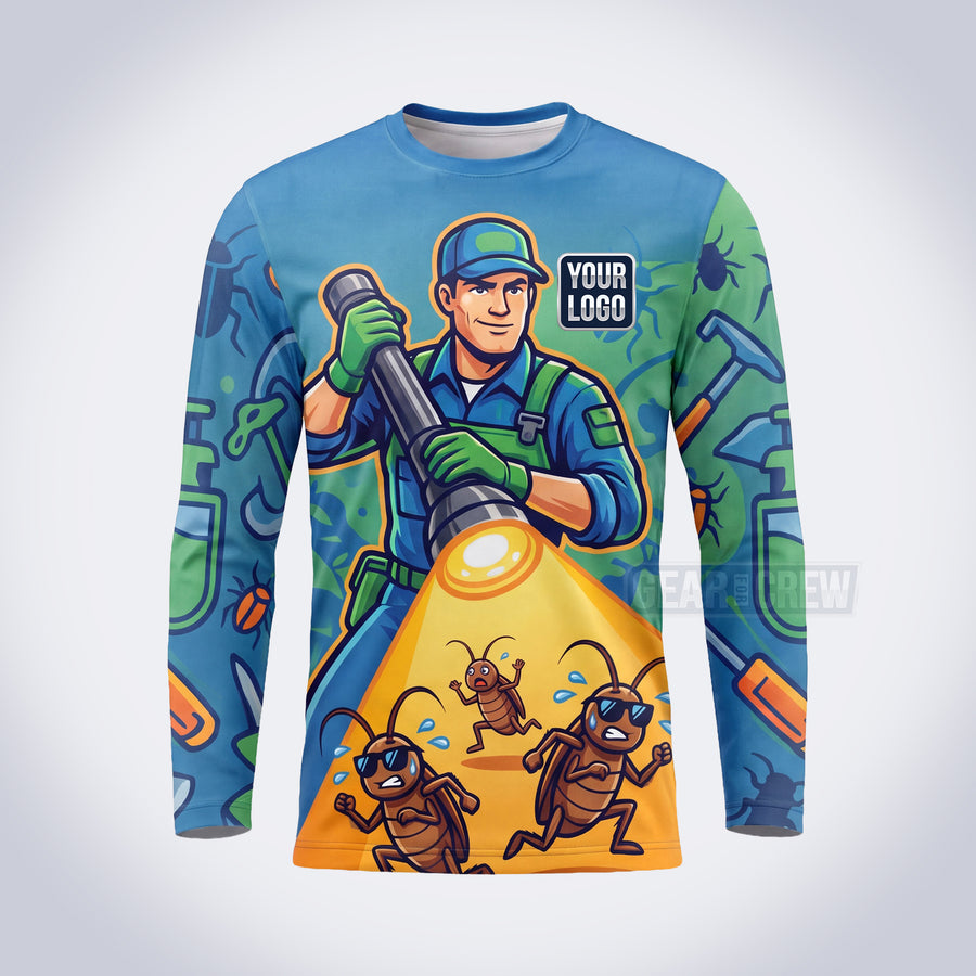 PCF014 - Roach Spotlight Funny Pest Collection - Custom Work Shirt for Pest Control & Extermination, Premium Sublimation