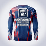 PCP001 - Old Glory Sprayer USA Patriot Pest Collection - Custom Work Shirt for Pest Control & Extermination, Premium Sublimation