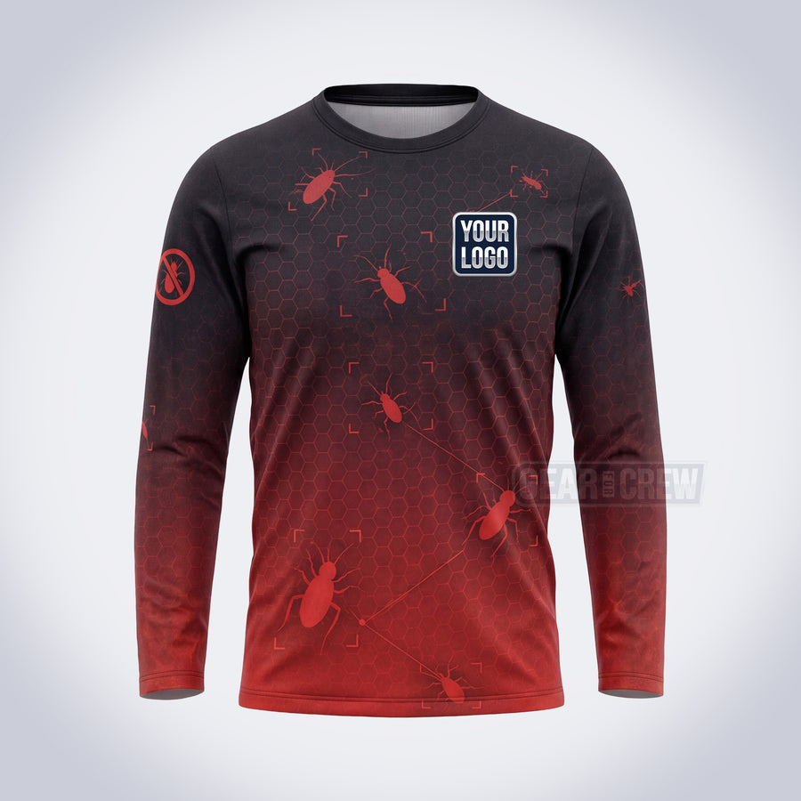 PCSC023 - Roach Red Pest Signature Collection - Custom Work Shirt for Pest Control & Extermination, Premium Sublimation