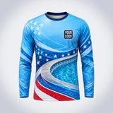 Deck Curve pool cleaning shirt – front, full-body sublimation print