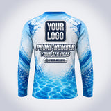 Curl Wave pool cleaning shirt – back print with space for your logo and phone