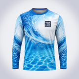 Curl Wave pool cleaning shirt – front, full-body sublimation print