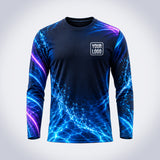 Violet Flow pool cleaning shirt – front, full-body sublimation print