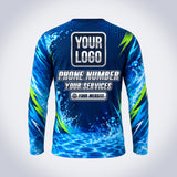Lime Spark pool cleaning shirt – back print with space for your logo and phone
