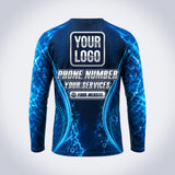 Deep Current pool cleaning shirt – back print with space for your logo and phone