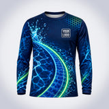 Lime Arc pool cleaning shirt – front, full-body sublimation print