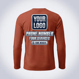 Rust solid color work shirt – back print with space for your logo and phone