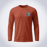Rust solid color work shirt – front, full-body sublimation print