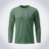 Fern Green solid color work shirt – front, full-body sublimation print