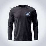 Black solid color work shirt – front, full-body sublimation print