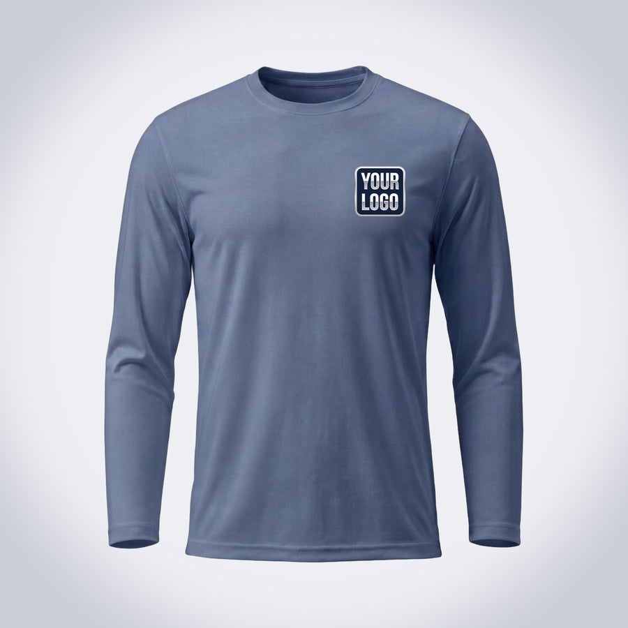 Slate solid color work shirt – front, full-body sublimation print