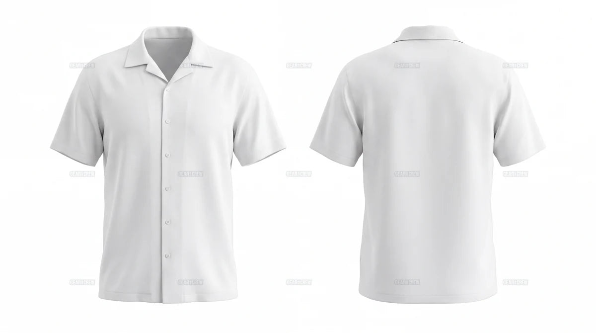 Hawaiian shirt fit — front and back view