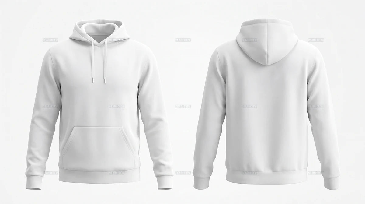 Hoodie fit — front and back view