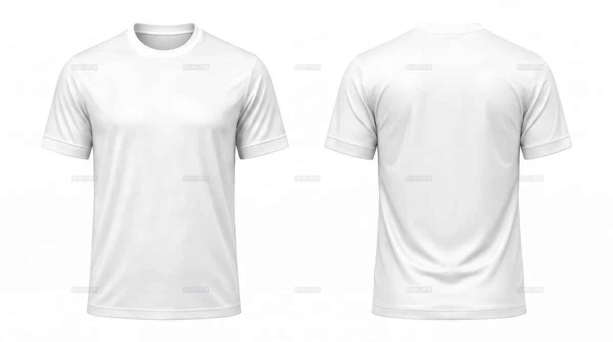 Jersey tee fit — front and back view
