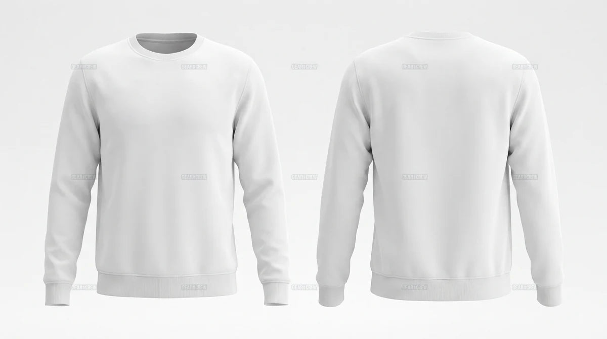 Sweatshirt fit — front and back view